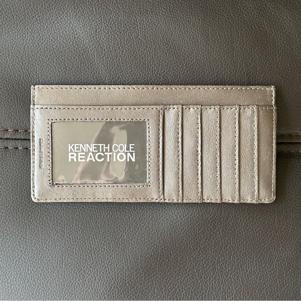 NEW Kenneth Cole Reaction Metallic Genuine Leather Wallet